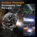 2026 GPS Smartwatch for Men 1.7 HD Screen Military Smart Watch Flashlight IP68 Waterproof 100 Sport Modes 720mAh Large Battery