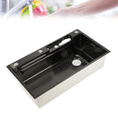 Smart Kitchen Sink Thickened Large Capacity Washbasin Stainless Steel Digital Display Kitchen Sink Brushed  for Kitchen