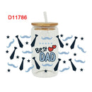 3D UV DTF Transfers Stickers 16oz Cup Wraps Dad Father's Day Printed For DIY Glass Ceramic Metal Leather Etc. D11785