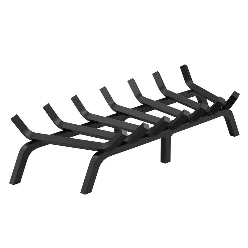SucceBuy Fireplace Log Grate Fireplace Grate with 6 Legs 3/4’’ Solid Powder-coated Steel Bars Log Firewood Burning Rack Holder
