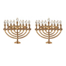 1/2Pcs Jewish Hanukkah Candlestick Gold Napkin Ring Serviette Buckles for Dining Table Chanukah Festival Wedding Party Decoratio