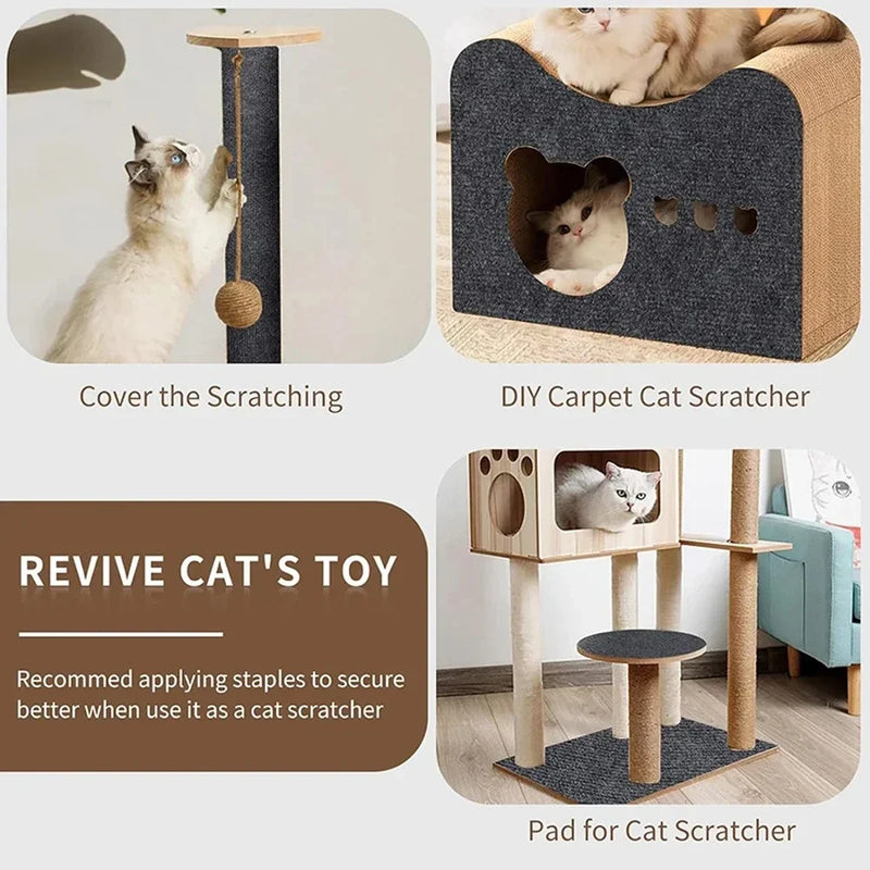 Cat Scratching Mat Trimmable Self-adhesive Carpet Cats Scratch Board Cat Crawling Mat Grinding Climbing Frame