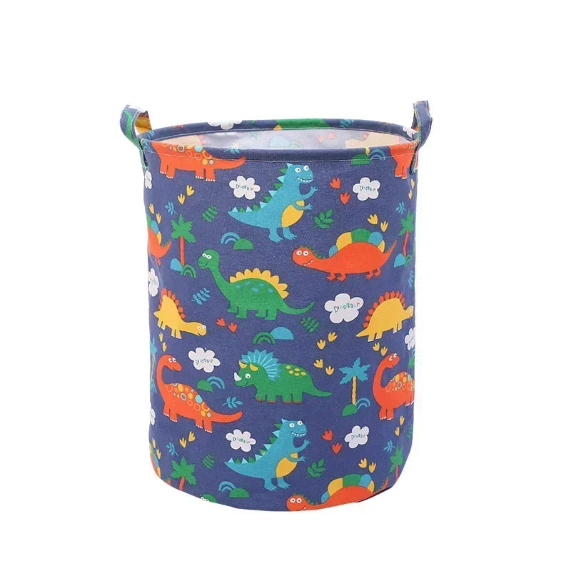 New Print Laundry Basket Portable Foldable Home Laundry Storage Bag Cotton Linen Hamper for Kids Toys Dirty Clothes Basket Large