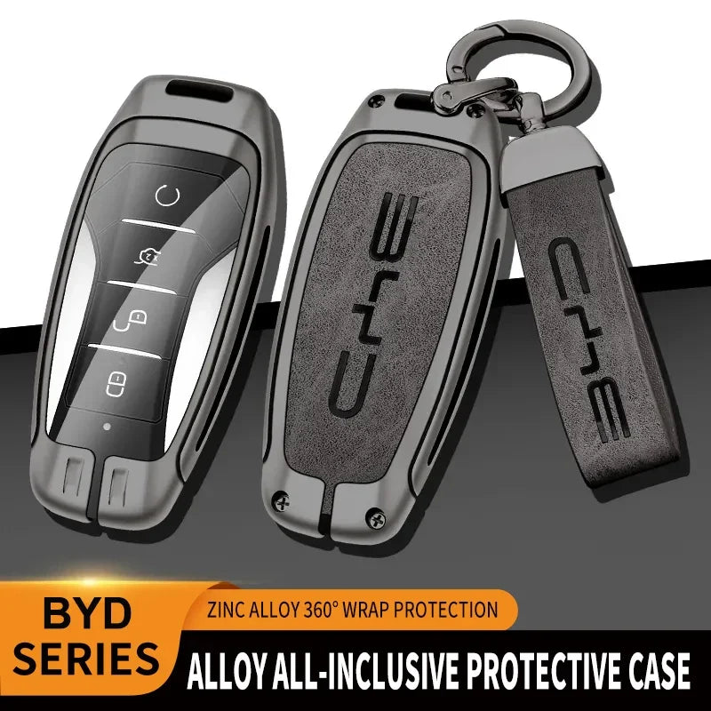 Alloy Car Key Case Cover Holder for BYD Second Song Pro Tang Dm QIn PLUS MAX Yuan Generation Atto 3 Han EV Dolphin Accessories