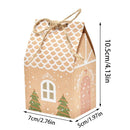 MissDeer 5Pcs Merry Christmas Gift Bags House Shape Kraft Paper Candy Cookie Bags Packaging Boxes Christmas Tree Pendant Party D