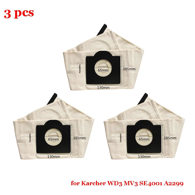 Washable Dust Bags Coth For Karcher WD3 WD3300 MV3 SE4001 SE4002 6.959-130 A2200 A2500 A2600 A2900 A3100 Vacuum Cleaner Parts