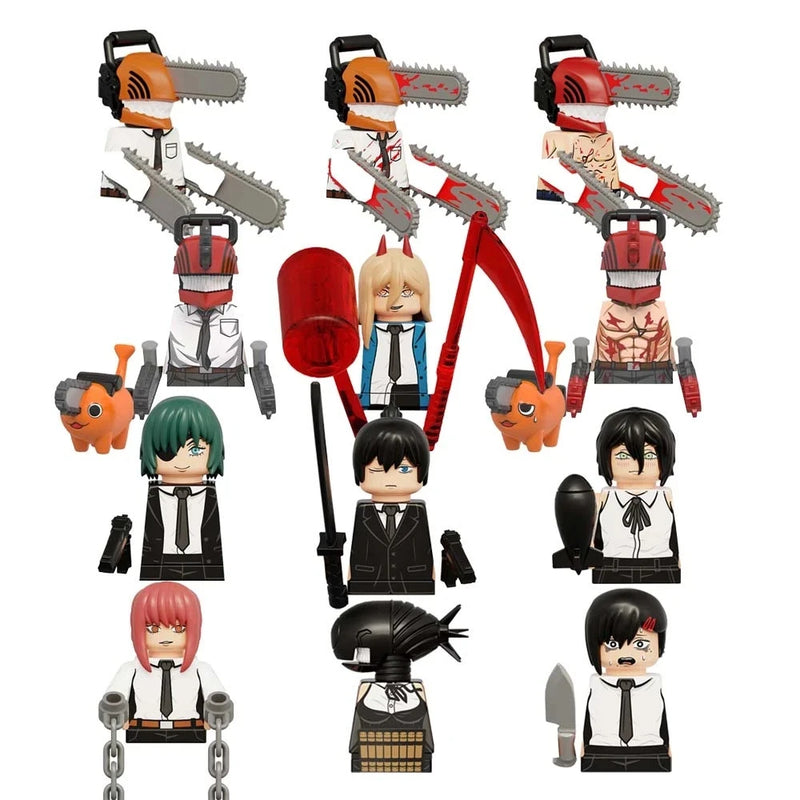 Chainsaws Man Denji Pochita Makima Power Movies Anime Building Blocks Mini Action Figures Bricks DIY Toys gifts for Children