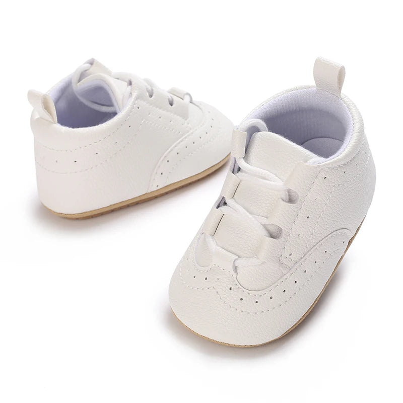 Newborn Baby Boys' Shoes Moccasin Fashion Casual Sports Shoes White Baptist Soft Sole Anti Slip First Step