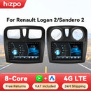 Hizpo Android Auto Radio For Renault Logan 2 2012-2019 Sandero 2 2014-2019 4G Car Multimedia GPS 2din Autoradio CarPlay WIFI DSP