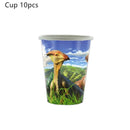 New Jurassic Dinosaur Theme Disposable Tableware Cup Plates Children's Birthday Party Dinosaur Latex Balloon Banner Decoration