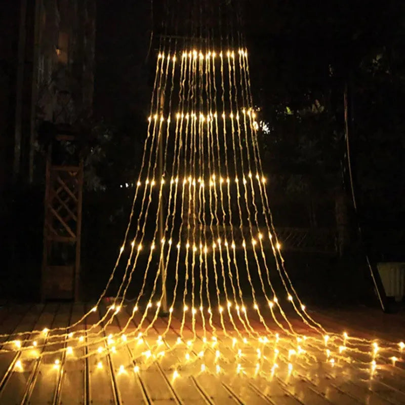 Fairy String Garland 3X2M 3X3m LED Waterfall Festoon Meteor Shower Rain String Light for Home Christmas Wedding Decoration