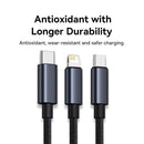 Baseus 3 in 1 USB Cable Type C Cable For Samsung Xiaomi Mi 9 Huawei Cable For iPhone 13 12 11 Phone Charger Micro USB Data Cable