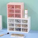 Square Grid Transparent Drawer Storage Box Plastic Student Desk Stationery Cosmetics Lipstick Rack Dustproof Organizers Box