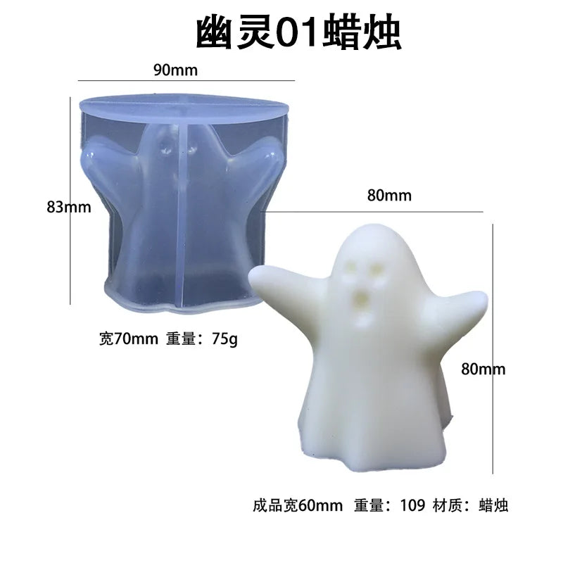 Halloween Pumpkin Candle Silicone Mold DIY Candle Making Soap Resin Chocolate Beeswax Mold Christmas Gifts Craft Home Decor