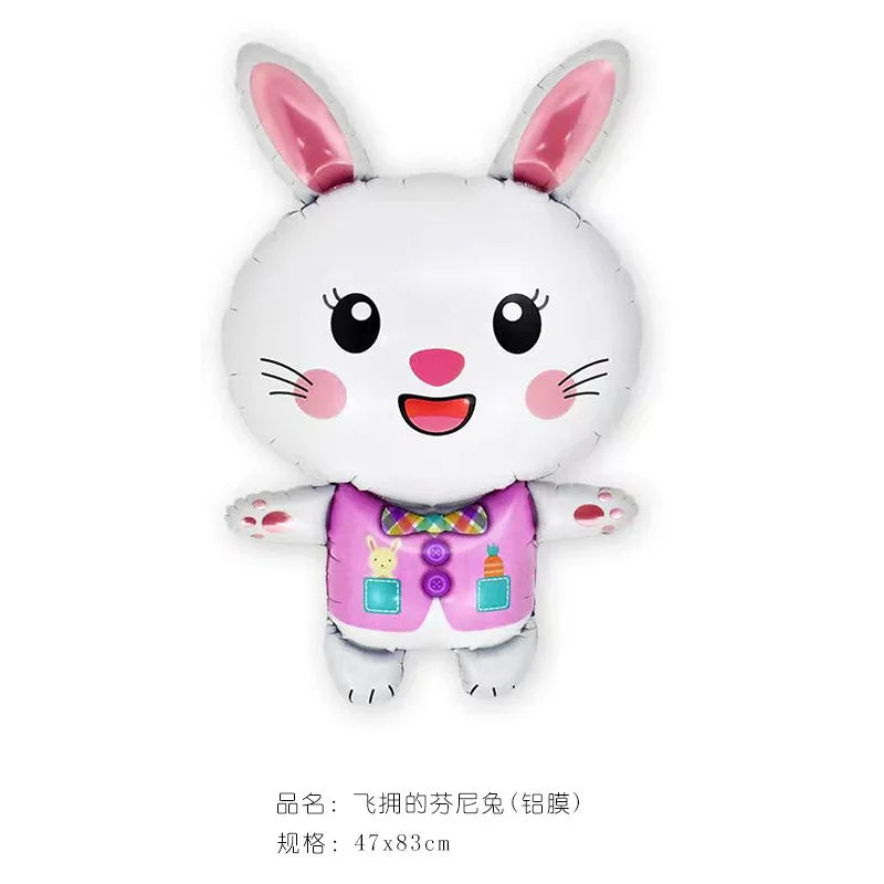 Easter Theme Disposable Tableware Cute Cartoon Rabbit Pattern Paper Plates Cups Napkins Kids Easter Party Decoration Supplies