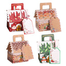 5/10pcs Christmas Gingerbread House Shape Gift Boxes Snowman Candy Snack Cookies Paper Box 2024 Xmas Party Decoration Supplies