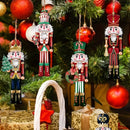 12pcs Christmas Wooden Nutcracker Soldier Pendant Xmas Tree Hanging Ornament 2025 Navidad Decoration for Home New Year Gift
