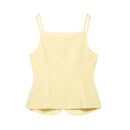 HH Summer Women Solid Square Collar Single Breasted Vest-style Sleeveless Top+High Waist Zipper Side Pocket Mini Shorts Suit