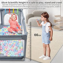 2026 Baby Playpens Light Gray Corralito for Baby Playground with Pull Ring Child Safety Barrier Fence Ball Box Game Playpen