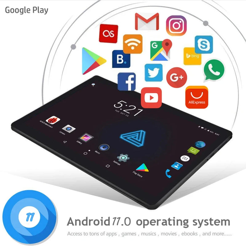 2024 New 10 Inch Tablet S10 Dual SIM CARD WITH WIFI Network Make Call Bluetooth Android 11 Google Play Tablets 5000mAh