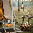 The Hearthkeeper | Portable Stainless Steel Tent Stove with 7-Pipe Chimney System