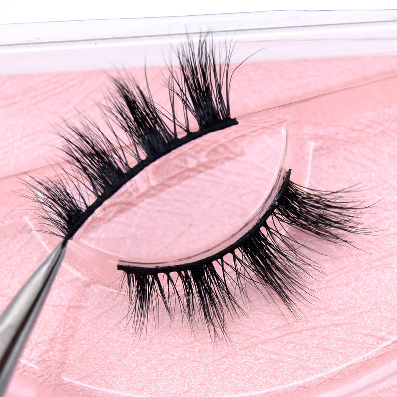 Visofree Half Mink Lashes Make Up False Eyelashes Hand Up Natural Long Mink Lashes Cruelty Free Crisscross Mink Fake Eyelashes