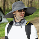 Men Women Large Brim Sunscreen Sun Hat Summer Breathable Face Fishing Cap Outdoor Riding Fishing Leisure Caps