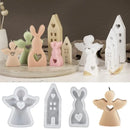 Cute Angel House Candle Silicone Molds DIY Gypsum Crafts Home Decoration Easter Aromatherapy Cake Chocolate Candle Molds