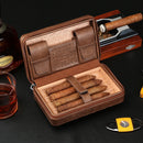 GALINER Cigar Humidor Case Charuto Cedar Wood Leather Travel Humidor Humidifier Set Gift Box (Without Lighter Cutter)