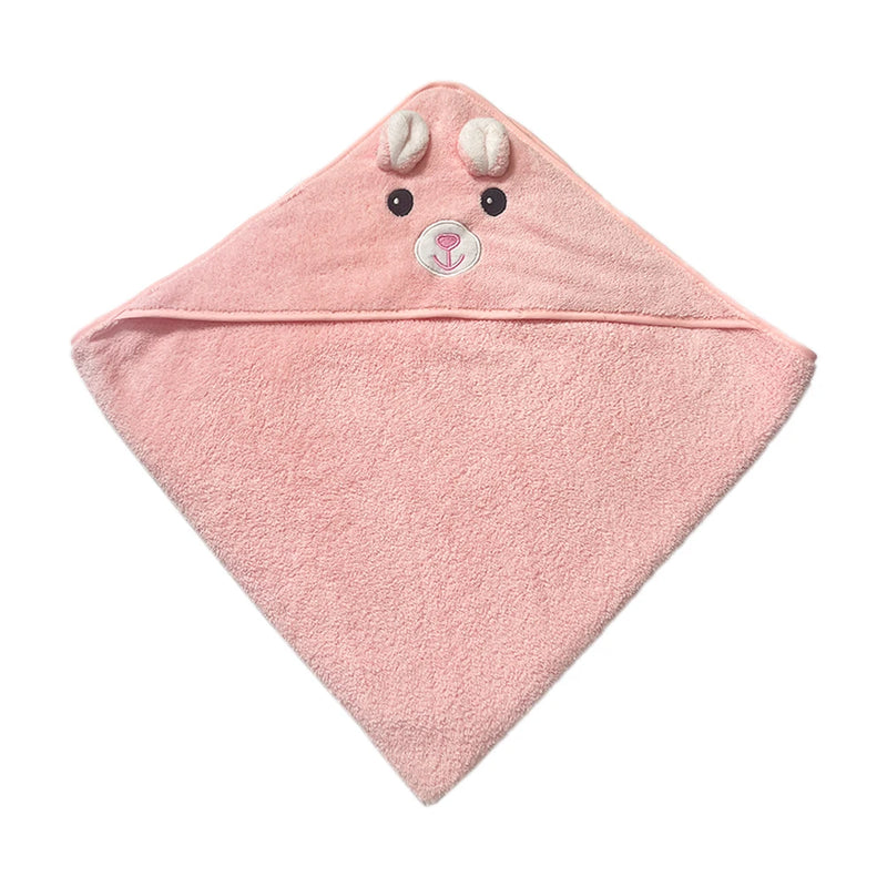 Toalha De Banho Bebê Capuz Roupão Infantil Recém Nascido Criança Bichinho Bordado Absorvente --RISOVIT FTB0031