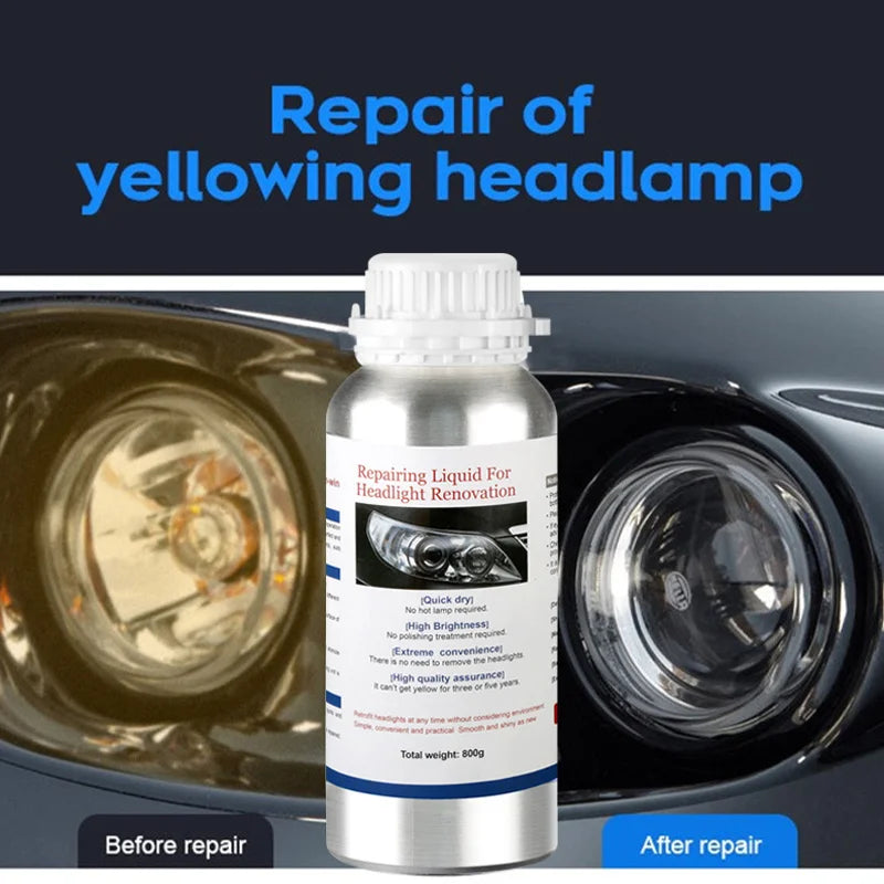 Car Products 800ML Headlight Polish Repair Liquid Polymer Car Headlight Restoration Evaporator Scratch Remover Automobile Tool