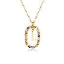 ANDYWEN 925 Sterling Silver Gold Letters A - Z  Initial M S C K Alphabet Pendente Long Chain Necklace Say My Name Fine Jewelry