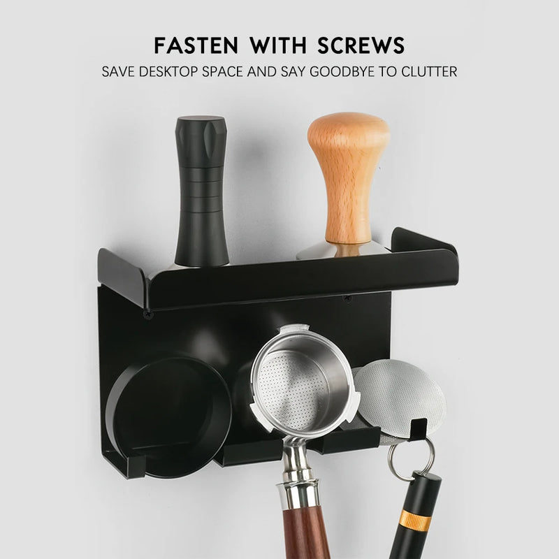 Coffee Tamping Station All in One Coffee Tools Holder Coffee Tamping Station Hammer Hanger Storage Rack For Home Restaurant Cafe