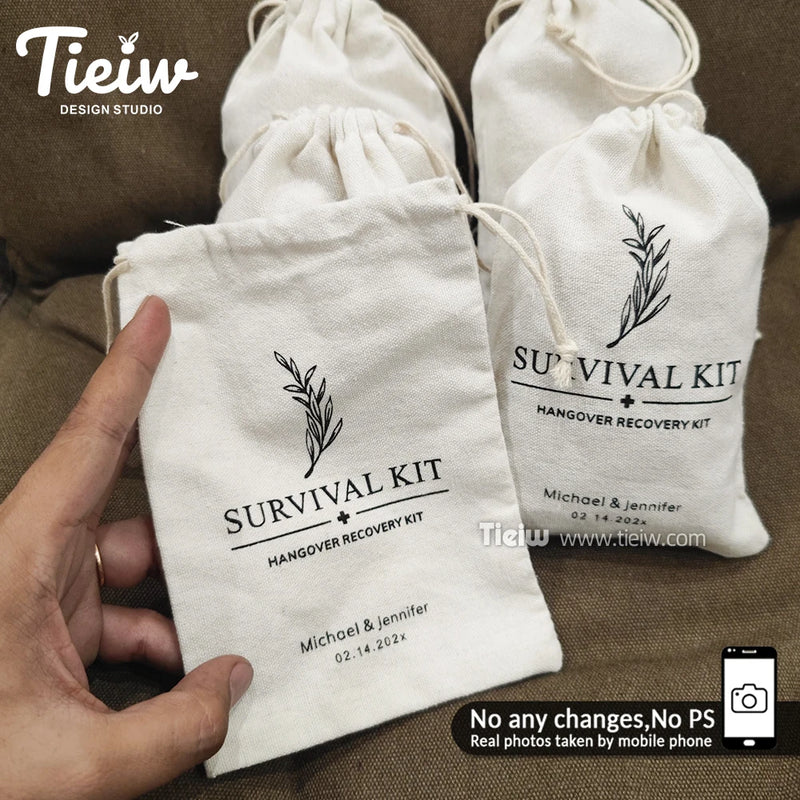 30pcs Personalized Hangover Kit Bags-Tieiw-Custom Wedding Favor Recovery Kit Pouches For Party Celebration Event Essentials Gift