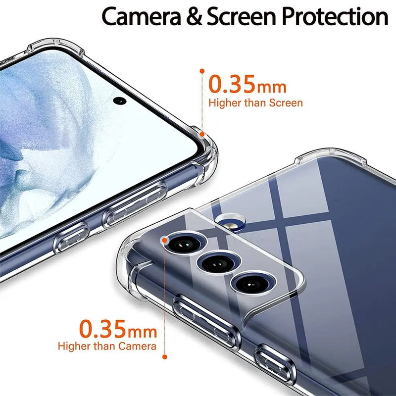 S 22 21 Airbag black Clear Case For Samsung Galaxy S21 FE S22 Plus S23 Ultra 5G 2022 Shockproof Transparent Soft Silicone Cover