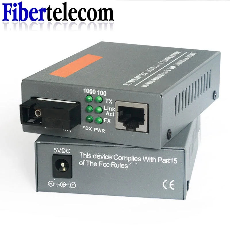 Gigabit Fiber Optical Media Converter HTB-GS-03 1000Mbps  Single Fiber SC Port External Power Supply Optical fiber transmitter