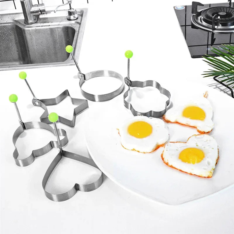 Stainless Steel Creative Egg Shaper Mold DIY Breakfast Ham Deep Frying Pancake Rings Sandwich Non-stick Kitchen Cooking Accessor