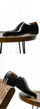 2025 Hanmce New High Quality Men's Dress Suit Cow Genuine Leather Oxfords Shoes With Free Shipping  Hot