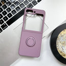 Luxury Ring Stand Magnetic Phone Case For Samsung Galaxy Z Flip 5 4 Flip 3 Bracket Skin Feel Silicone Cover For Samsung Z Flip 5
