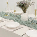 1PCS 10FT Dusty Sage Green Gauze Cheesecloth Boho Table Runner Wedding Party Event Decoration