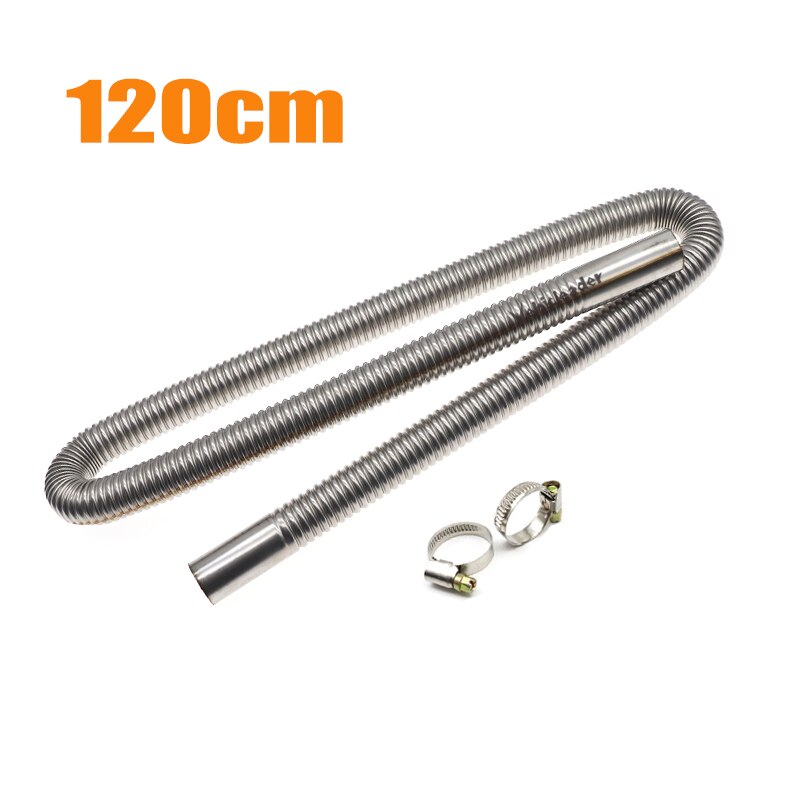 60-300cm Air Parking Heater Stainless Steel Exhaust Pipe Tube Gas Vent Fit Air Diesels Parking Tank Car Heaters Accessories