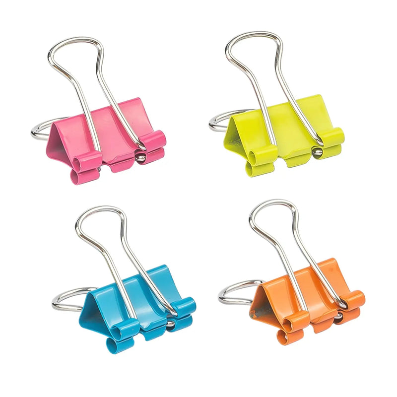 Deli Binder Clip 4 Color Enduring Spring Steel Material Binder Clip Lacquer Coaded Surface For Stationery School Office Supplies