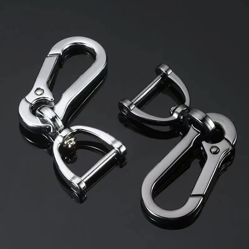 Car Keychain Strong Carabiner Shape Keyring Climbing Hook Keychain Stainless Steel Man Unisex Gift Auto Interior Accessories