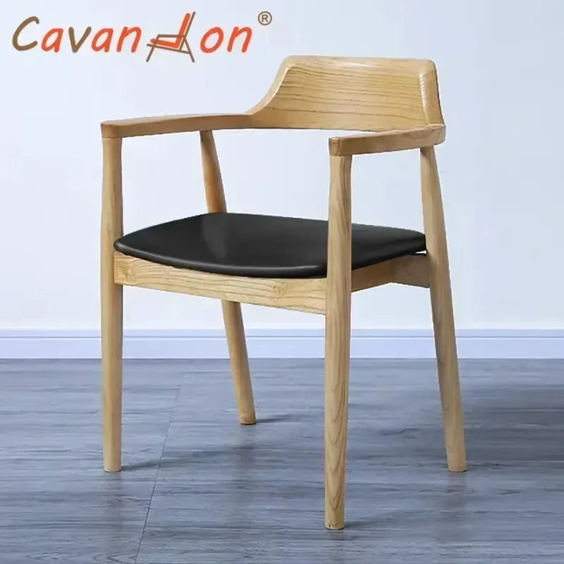 Cafe Wood Chair Accent Armchair Dining Table Chair Kitchen Meeting Negotiation Sillas Para Comedor Furniture