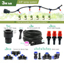 3M-25M 3/8”PE Hose Misting System DIY Adjustable Orange Nozzle Spray Cooling Kit for Greenhouse Garden Plants Fogging Watering