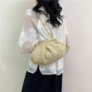 Straw Dumpling Clutch Bag Woven Straw Tote Clutch Purse For Women Summer Beach Bag Wicker Clutch Straw Purses For Women
