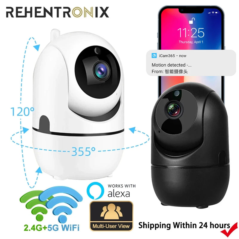 Indoor WiFi IP Camera Wireless Surveillance Camera Home 1080P PTZ Auto Tracking Baby monitor Alexa Security IP Camera 2.4G 5G