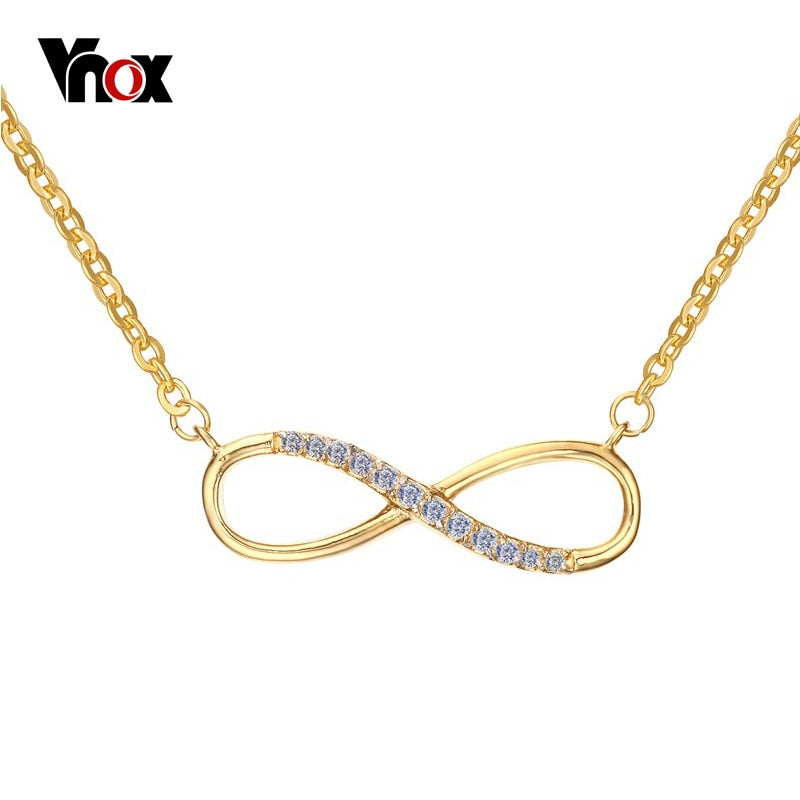 Vnox Women Infinity Choker Necklace Statement Bib Charm Fashion Jewelry