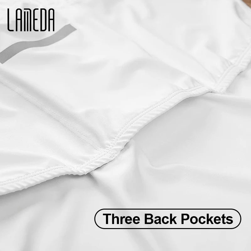 LAMEDA Men's Cycling Jersey Moisture Wicking Short Sleeve Full Zipper Bike Road Biking Shirts for Men MTB Jersey with 3 Pockets