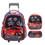 Jungen Mädchen Schulrucksack Junge Wasserdichte Tasche mit Lunchtasche und Federmäppchen 2024